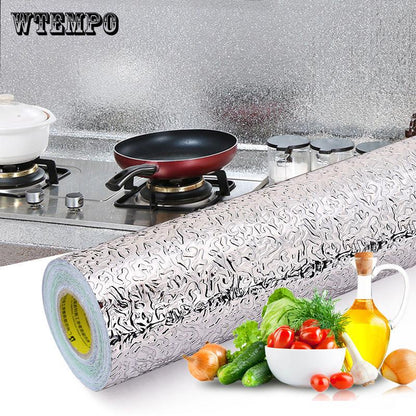 Brand 3M Aluminum Foil Self Adhesive Waterproof Wallpaper Kitchen Sticker DIY Home Decor