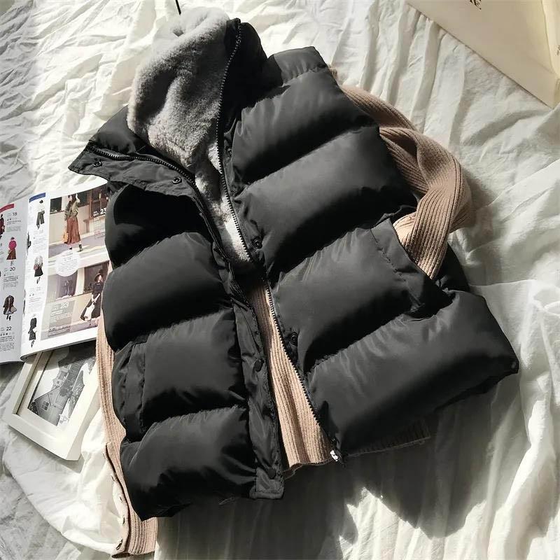 Autumn and Winter Down Coat Vest Women's Outer Wear Short Wild Waistcoat Waistcoat Lightweight Cotton Coat Jacket Tide