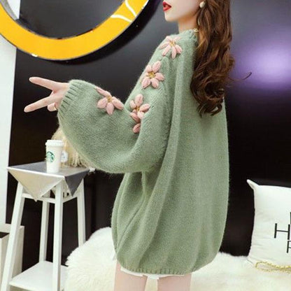 Autumn and Winter Loose Sweater Fashion Casual Jacket Korean Style Simple Young Women's Bottoming Shirt