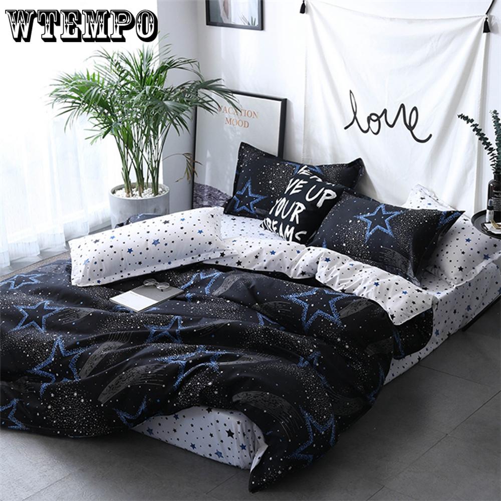 New Cartoon Simple Fashion Geometric Bedding 2/3pcs Stripes Set Bed Cover Sheet Duvet