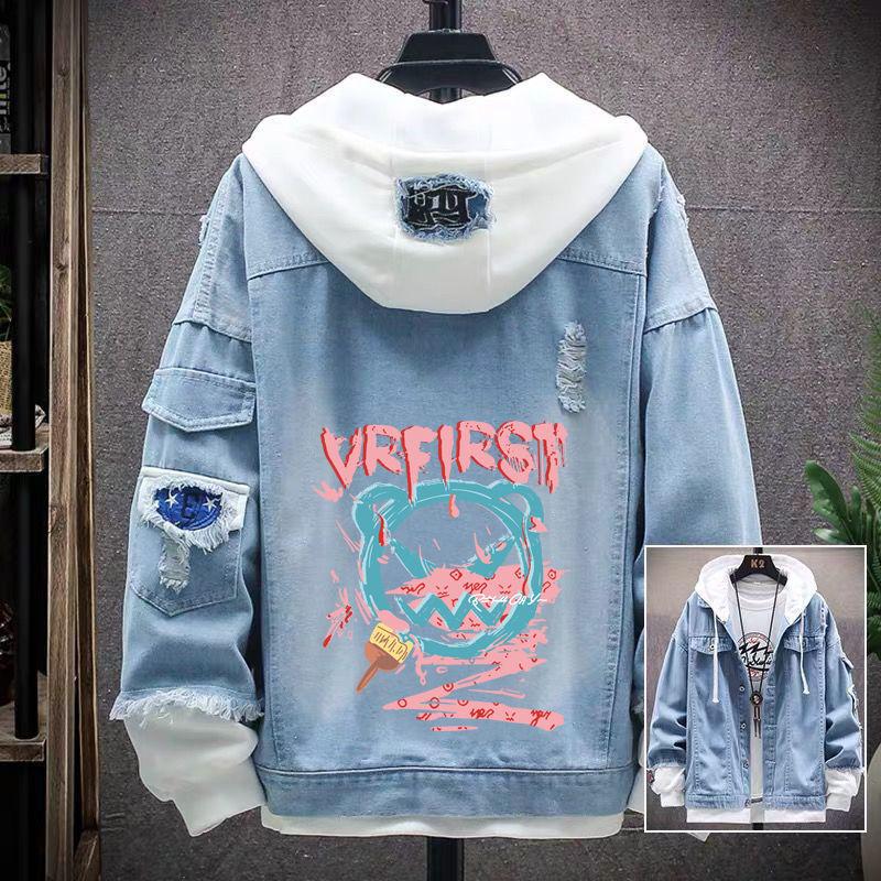 Denim Jacket Women Plus Velvet Autumn and Winter Jacket Casual All-match Denim Hooded Jacket Long-sleeved Warm Jacket