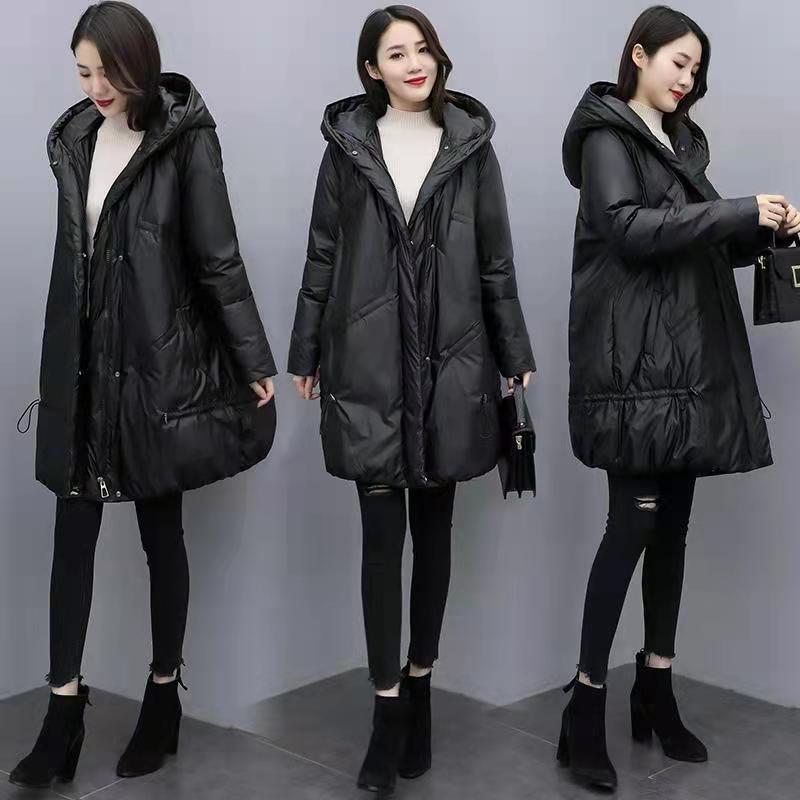 Autumn/winter Women's Cotton-padded Jacket Mid-length Padded Jacket Winter Large Size Thick Coat Fashionable Shiny Cotton-padded Jacket