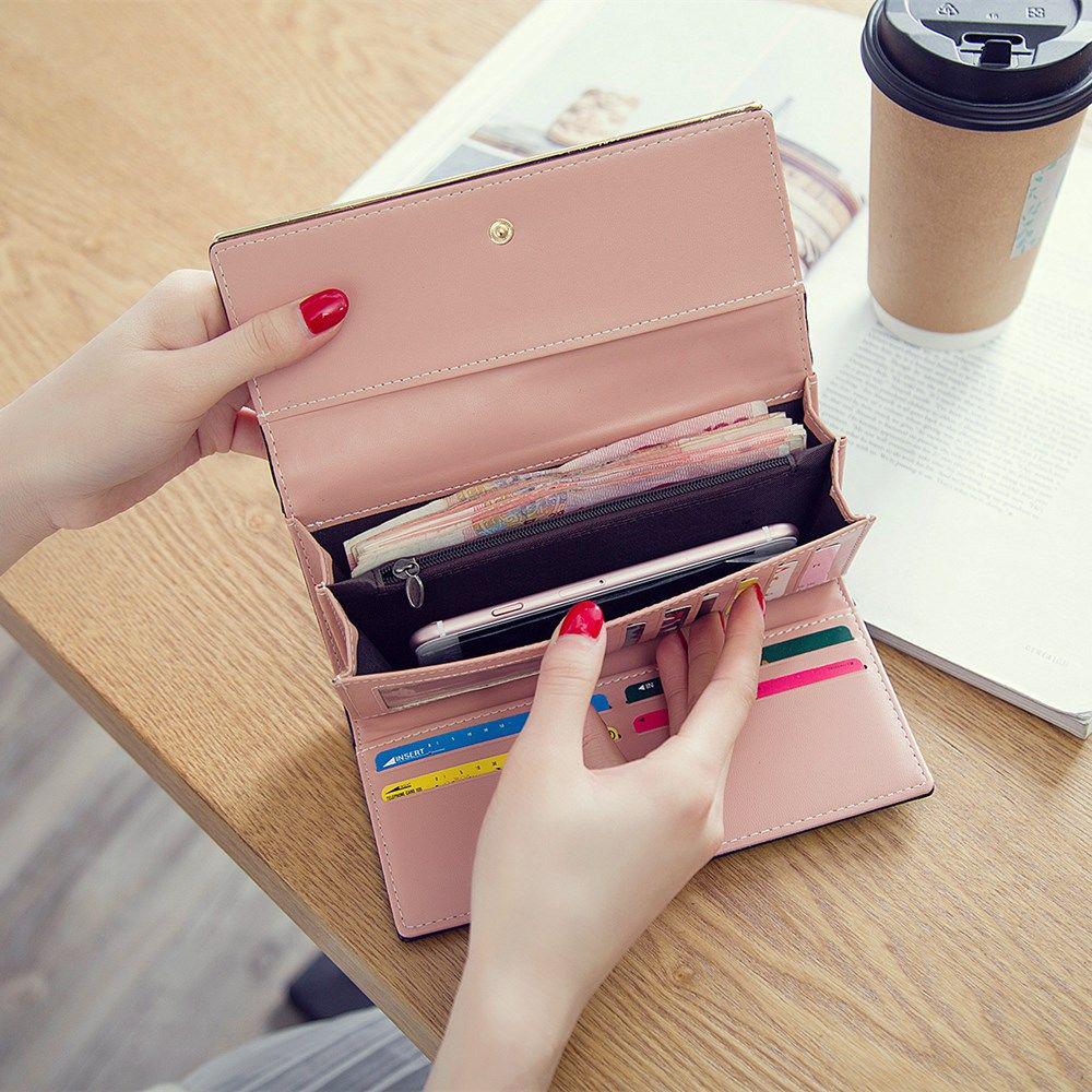 Envelope Designer Clutch Wallets For Women Hasp Pocket To Coin Card Holder Purses Long Wallet Ladies