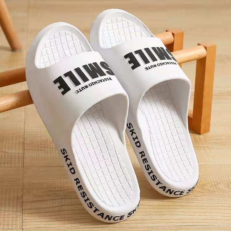 Men's and Women's Same Style Non-slip Slippers Summer Couples Home Bathroom Bath Slippers Men's Outer Wear Flip-flops Sandals and Slippers