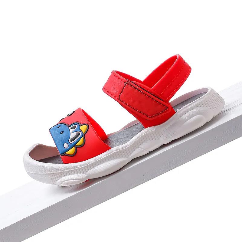 Children's Summer Sandals Boys and Girls Soft Sole Cartoon Dinosaur Pattern Casual Sandals Anti-Slip Outdoor Beach Flat Sandals