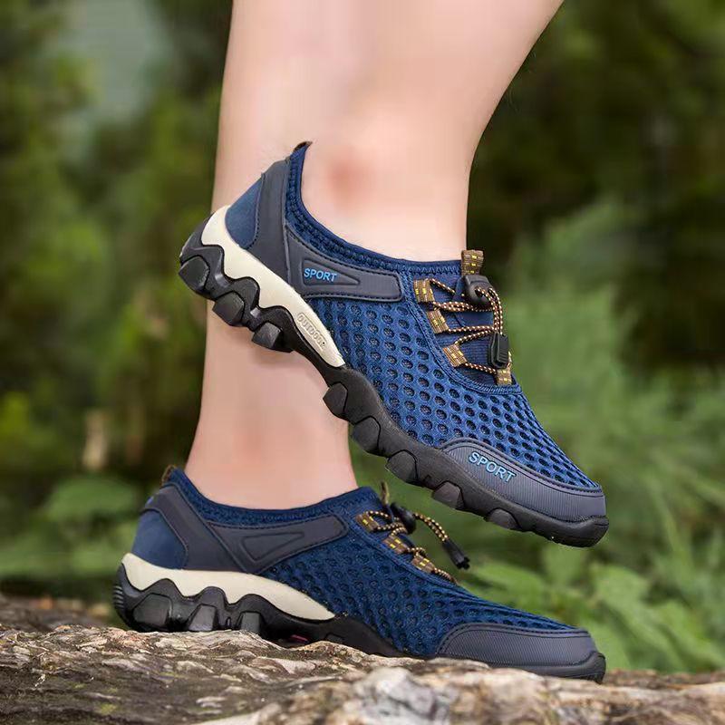 Summer Men's Shoes Breathable Openwork Net Shoes Outdoor Water Sports Shoes Korean Version of The Wild Casual Shoes Dad Fitness Shoes