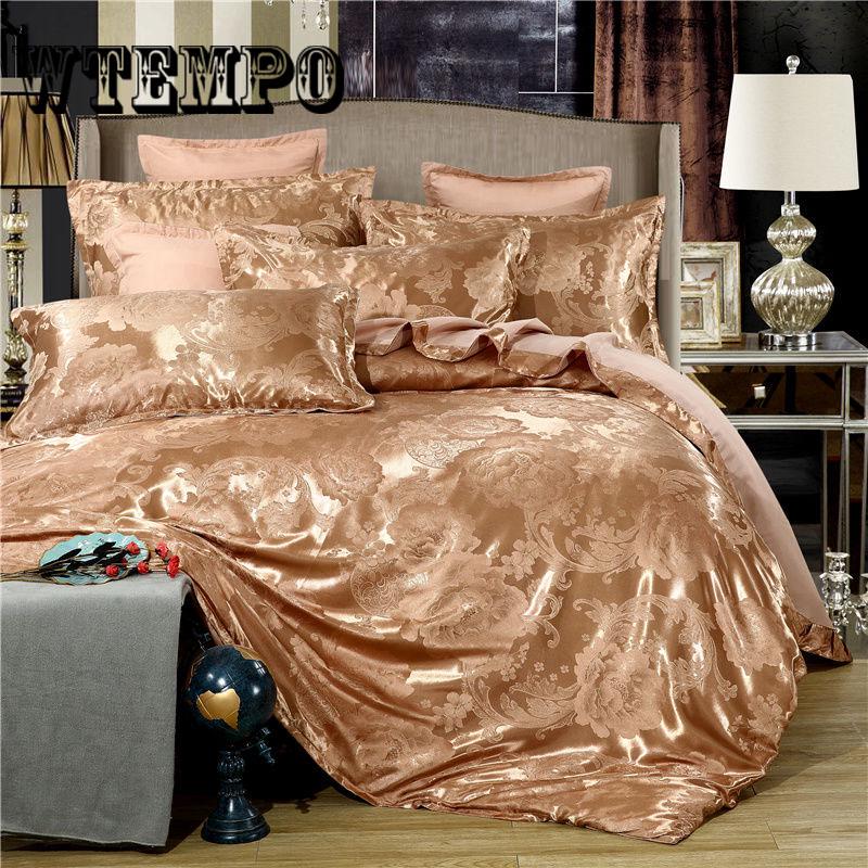 4pcs/set  Luxurious and Comfortable Bedding Set  Soft Silk Duvet Cover  Bed Sheet Pillowcase Set