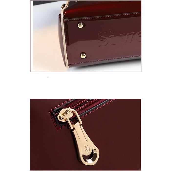 Luxury Handbags Patent Leather Messenger Bag Simple Box Shoulder Handbag Ladies Office Work Totes