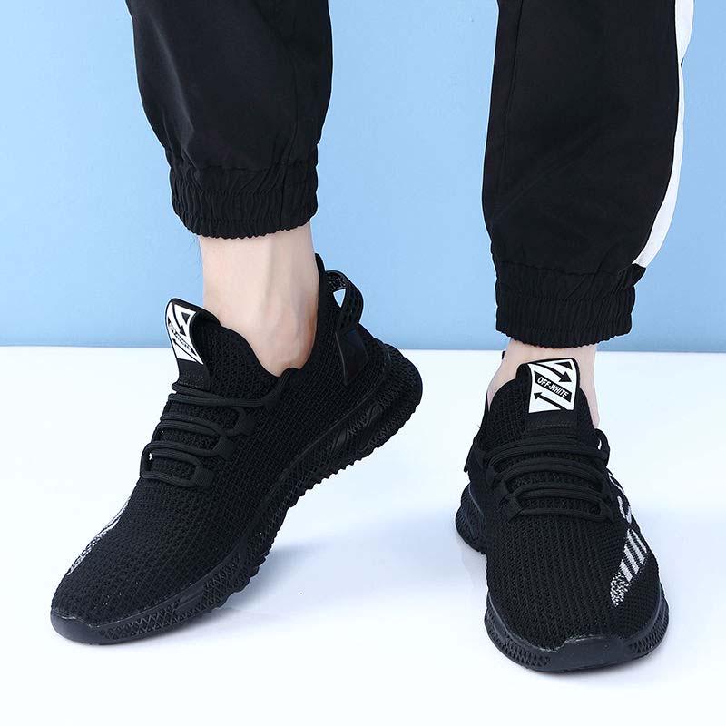 Plus Size 38-44 Men Flying Woven Mesh Sneakers Comfortable Breathable Running Basketball Shoes Casual Shockproof Non-slip Shoes