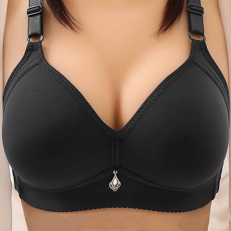 Large Size Thin Section Breasts Gathered Anti-sagging Bra Non-magnetic No Steel Ring Underwear Simple Ladies Bra