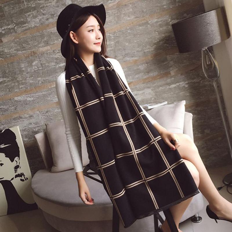 Scarf Women Winter All-match Thickened Air-conditioned Room To Keep Warm Super Large Imitation Cashmere Shawl Dual-use Double-sided