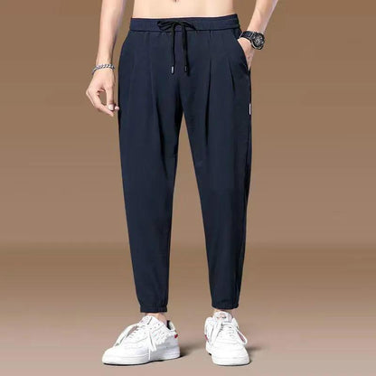 Men's Summer Sports Tie-footed Nine-point Men's Casual Pants Men's Thin Loose Loose Casual All-match