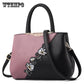 Handbag Fashion Women Leather Embroidery Flower Ladies Shoulder Bag