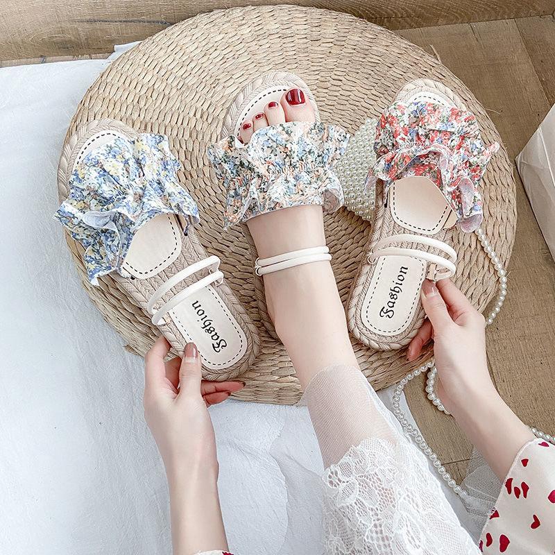 Flower Two-wear Sandals  Slippers  Women's Outer Wear Summer Fashion Comfortable  Breathable All-match Beach Shoes