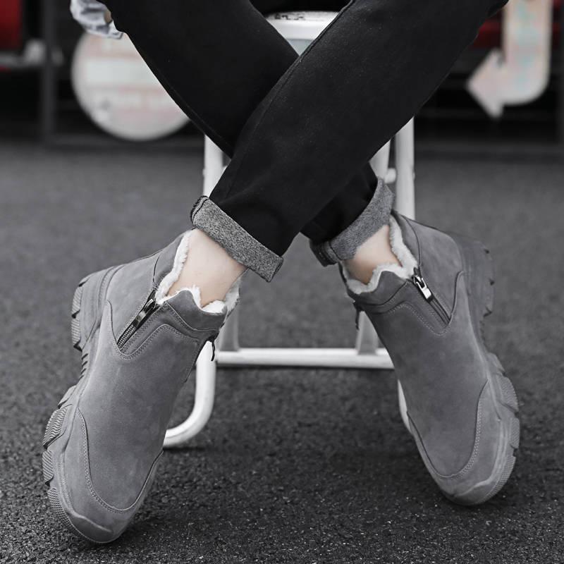 Men Boots Winter Shoes Mans Footwear Warm Fur Snow Boots Ankle Botas Men Plush Winter Sneakers