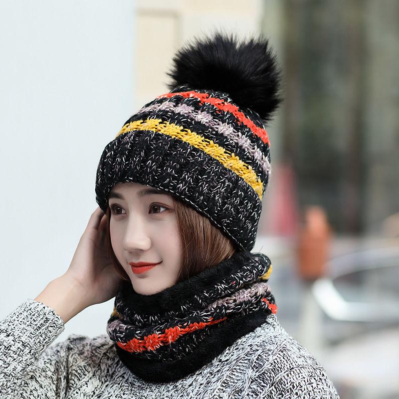 Fashion Woman hat Plush Cotton hat Trendy wild hat Windproof hat Winter Warm hat Thick hat