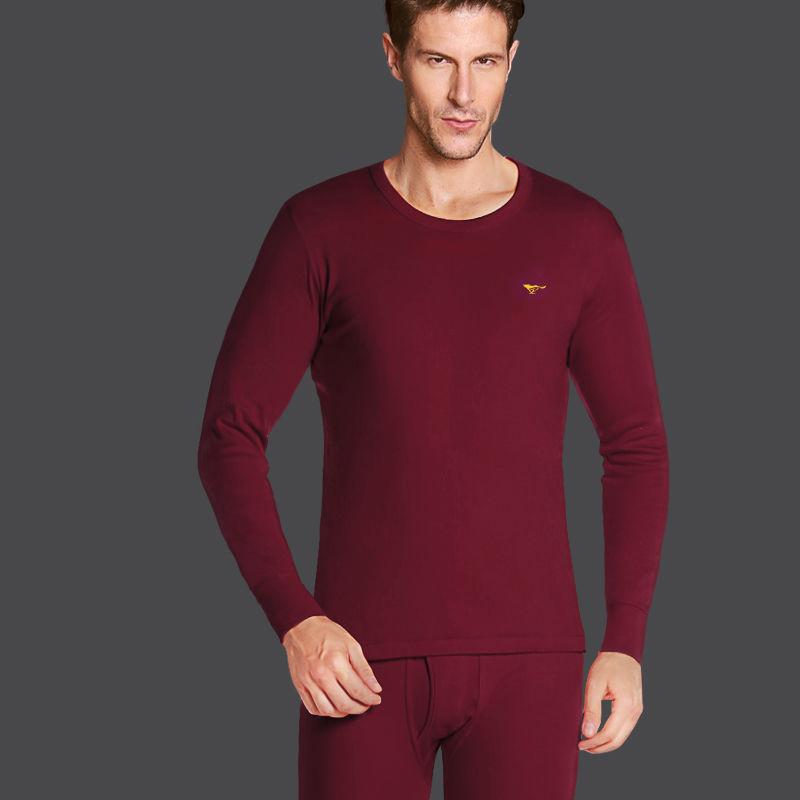 Men Winter Thermal Underwear O-neck Autumn Tight Suit Thicken Windproof Comfortable Soft Lining Long Sleeve High Elasticity Versatile Spring Pajamas