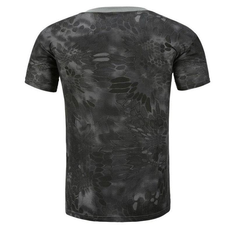 Camouflage Shirt Snakeskin Print T-shirt Summer Army Off Road Clothing Outdoor Sports Tees Half Sleeve Casual Pullover