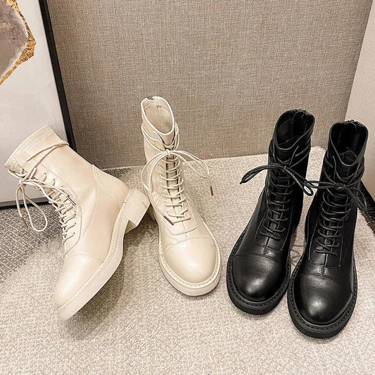 Thick Heel Women's Boots Short Boots Women's Autumn and Winter Plush Women's Boots Shoes Women's Martin Boots