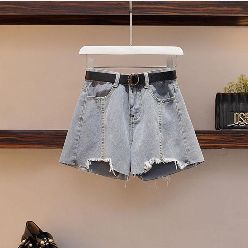 Women Summer Short Set Printed Short Sleeve Shirt and High-waist  Denim Shorts Two-piece Set Plus Size Outfits