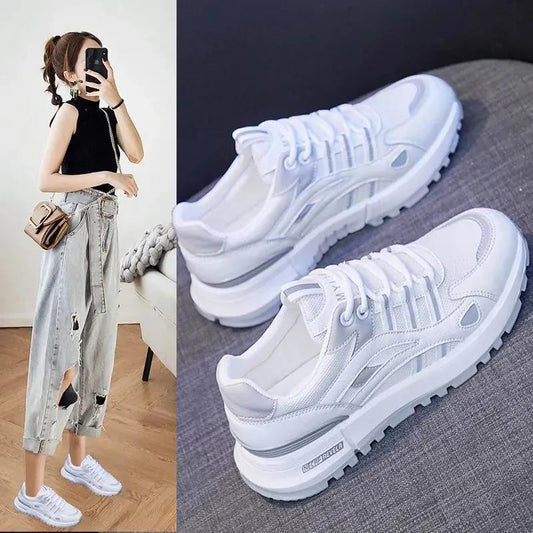 Sports Shoes, Student Versatile Running Shoes, Autumn Models, Double Net Casual White Shoes, Really Soft Leather Old Forrest Gump Shoes