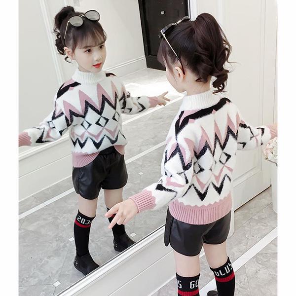 Autumn and Winter Thick Sweater Girl Slim Long-sleeved Bottoming Blouse Children's Sweater