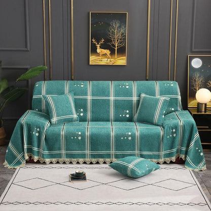 Sofa Towel Throw Blanket Solid Color  Sofa Covers Blanket Plaid Towel Slipcovers Protect Cover Home Decor Anti-slip Cloth Dustproof Sofa Towel