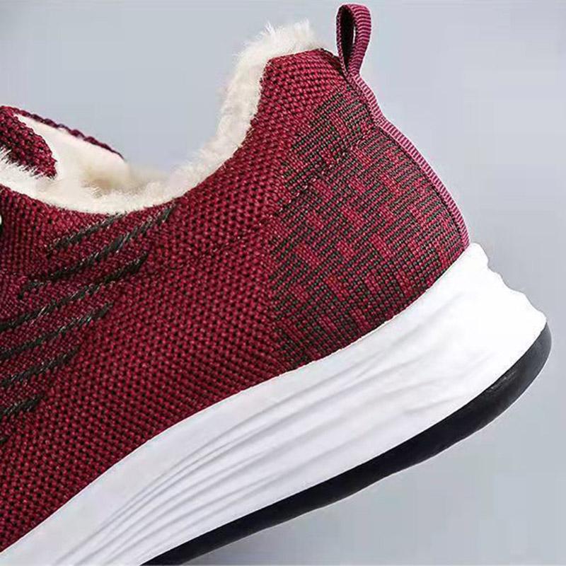 Plus Velvet Thicken Women's Sports Shoes Casual Warm Shoes Anti-slip Solid Color Winter Running Shoes