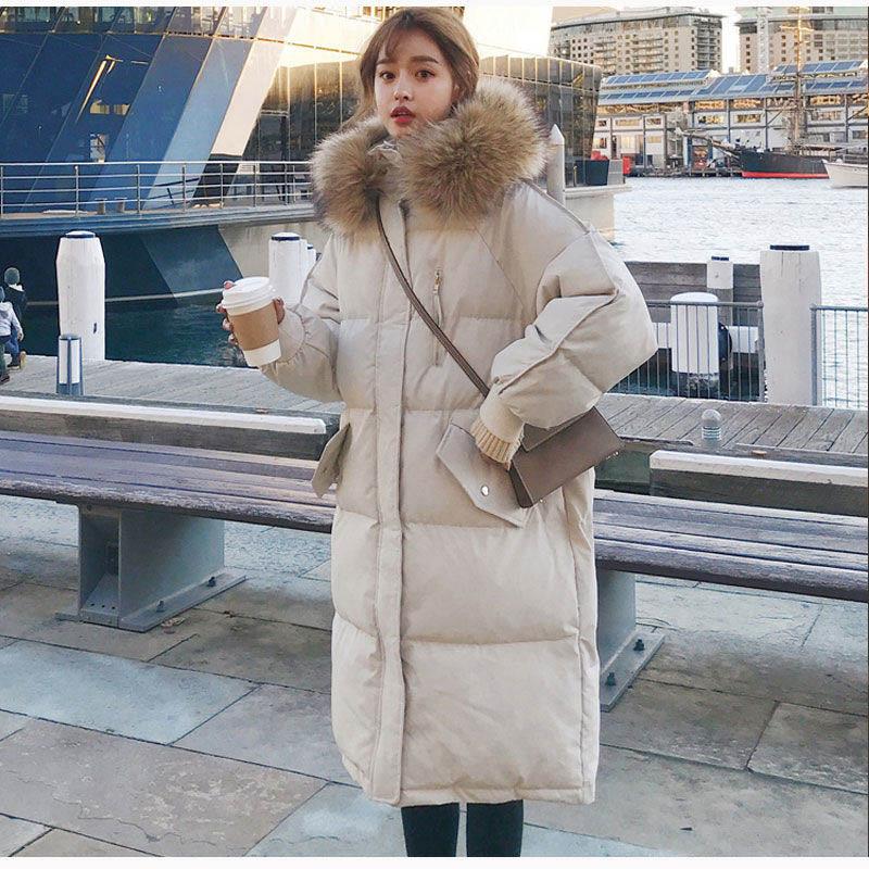 Winter Down Padded Jacket Women's Mid-length Loose Plus Size Bread Jacket