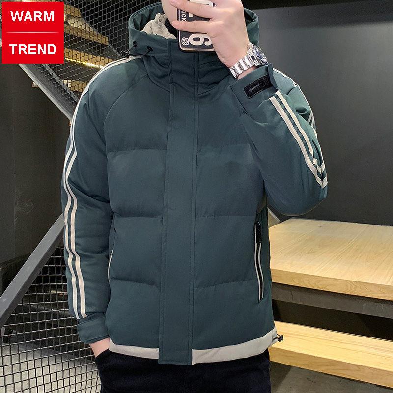 Winter Trend Domineering Cotton Coat Hooded Men's Short Thick Warm Fashion Tooling Jacket