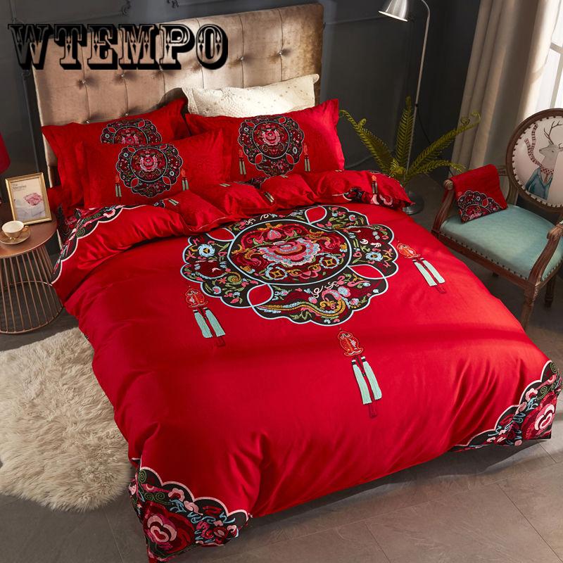 Luxury 3pcs Bedclothes Bedding Set Bedlinen Peony Print Bedding Sets Duvet/Quilt Cover Set