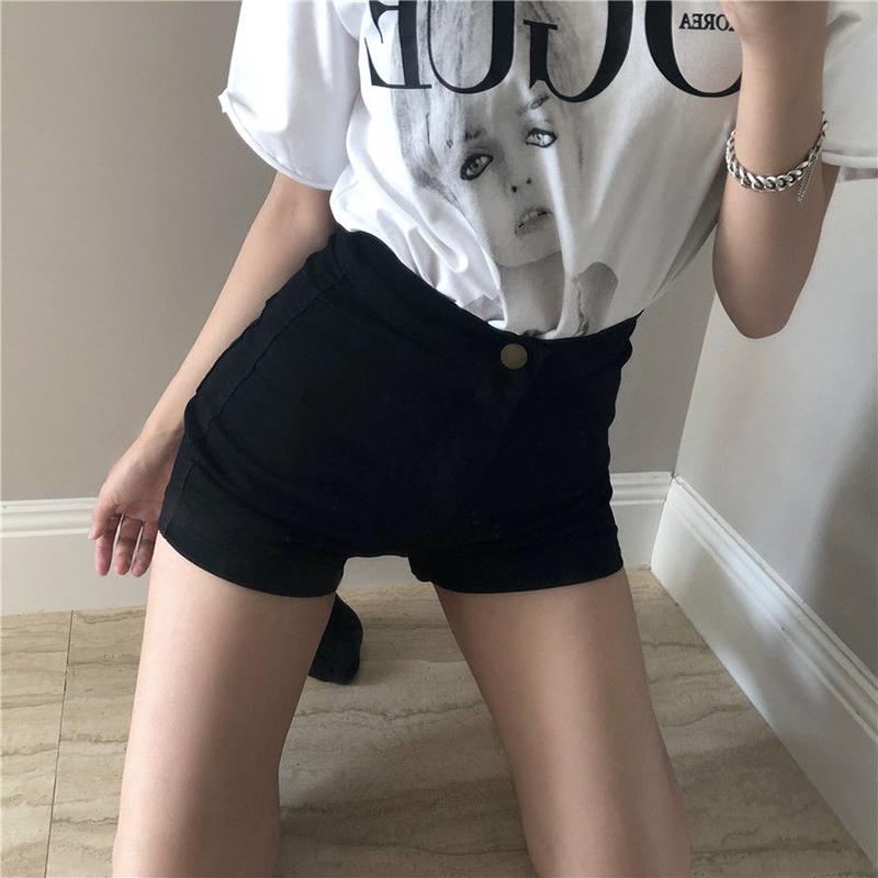 WTEMPO Sexy Black High Waist Denim Shorts Women Loose Spring and Summer Wide Leg A-line Thin Casual Shorts