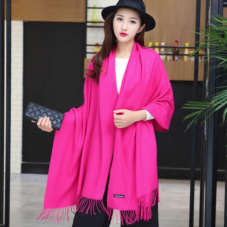 Solid Color Soft Women Scarf Cashmere Scarves Ladies Shawl Wrap Fall Winter Pashmina Unisex