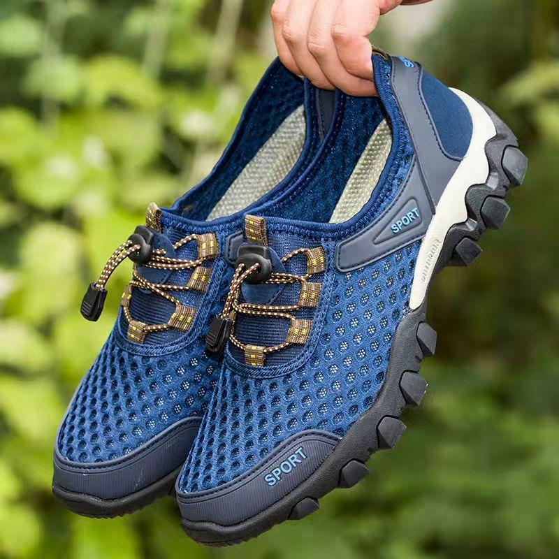 Summer Men's Shoes Breathable Openwork Net Shoes Outdoor Water Sports Shoes Korean Version of The Wild Casual Shoes Dad Fitness Shoes