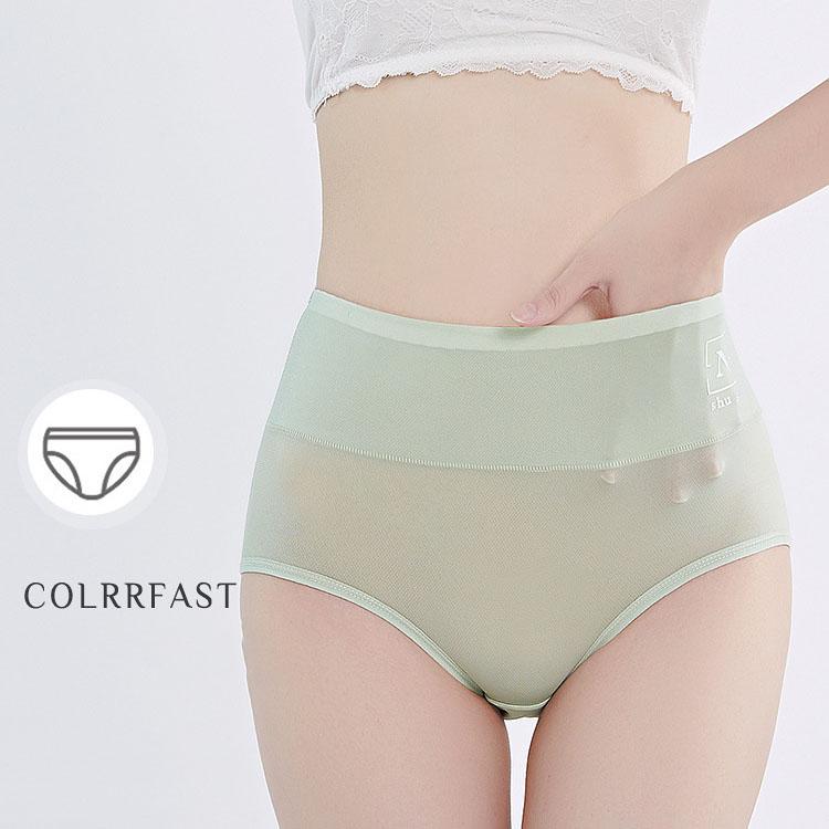 5Pcs/Set Women's Spring and Summer Large Size Causal Thin Briefs High Waist Solid Color Seamless Panties