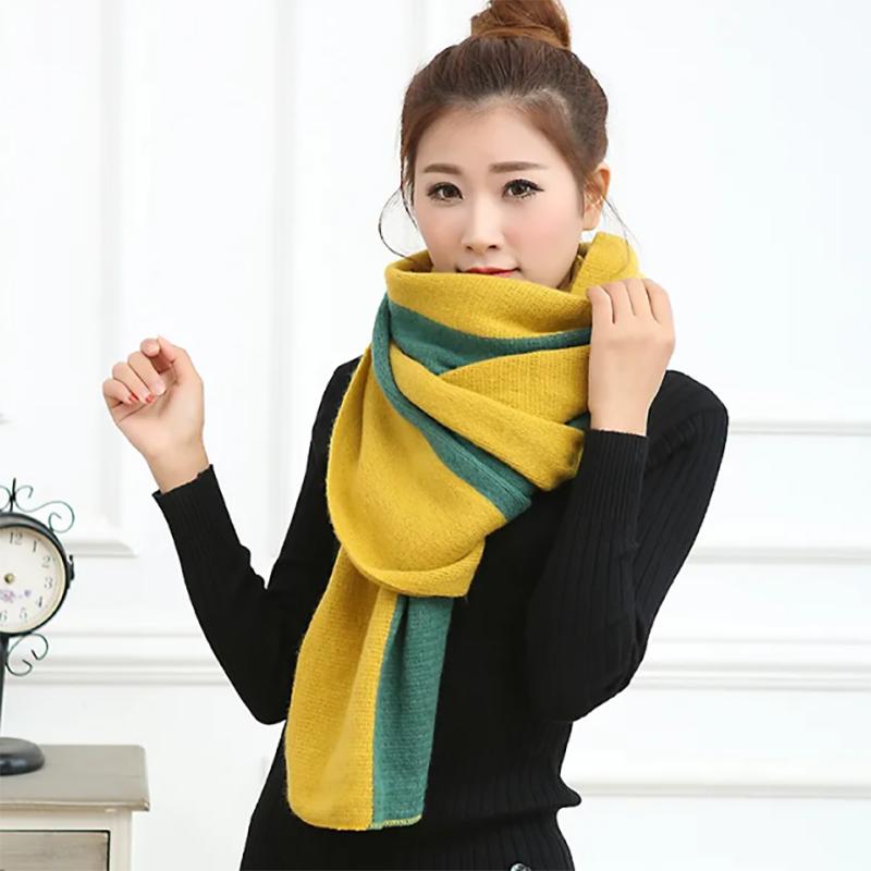 Scarf Female Autumn and Winter Korean Wild Long Thicked Warm Knitted Wool Scarf Winter