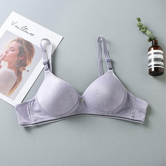 Ladies Natural Simple Two-Breasted Bra Thin Breathable Underwear Comfortable Sexy Adjustable Bra