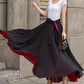 Black Long Chiffon Maxi Skirt Women, Swing Full Circle Skirt, Boho Maxi Skirt, Elastic Waist Chiffon Skirt with Sash, Plus Size Skirt