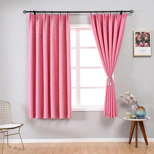 2Pcs/Set Roman Modern Semi-Blackout Curtain Embroidered Dream Star Curtains Kitchen Window Bedroom Curtains Home Decoration