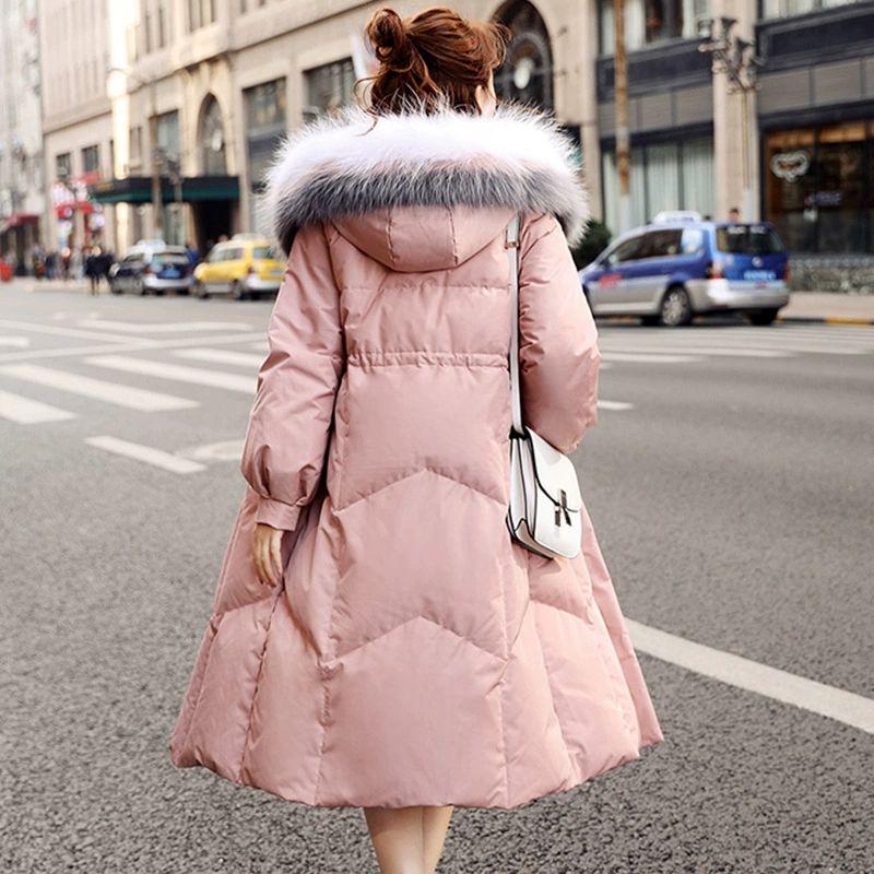 Woman's Cotton Clothing  Long Sleeve Warm Jacket Fashion Large Size Down Jacket Winter Big Fur Collar