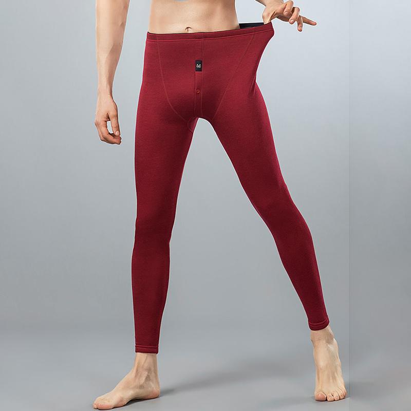 Men Winter Autumn Plus Velvet Thicken Thermal Underwear Tight Pants High Elasticity Comfortable Versatile Soft Lining Male Pajamas Spring Breathable