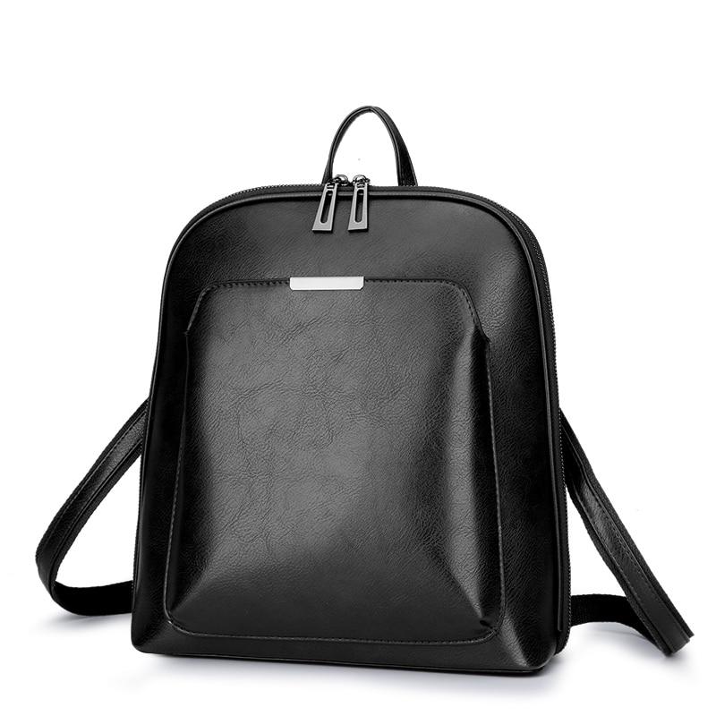 Vintage Backpack Leather Women Backpack Large Capacity School Bag For Girls Leisure Shoulder Bags