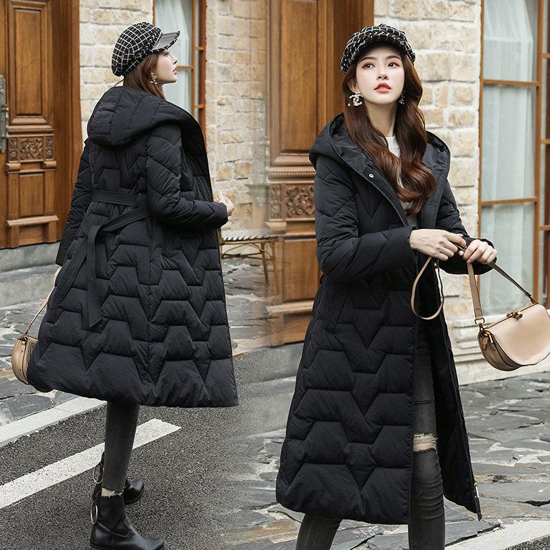 Winter Fashion Trend Slim Women Mid-length Korean Style Hooded Thick Warm Padded Jacket