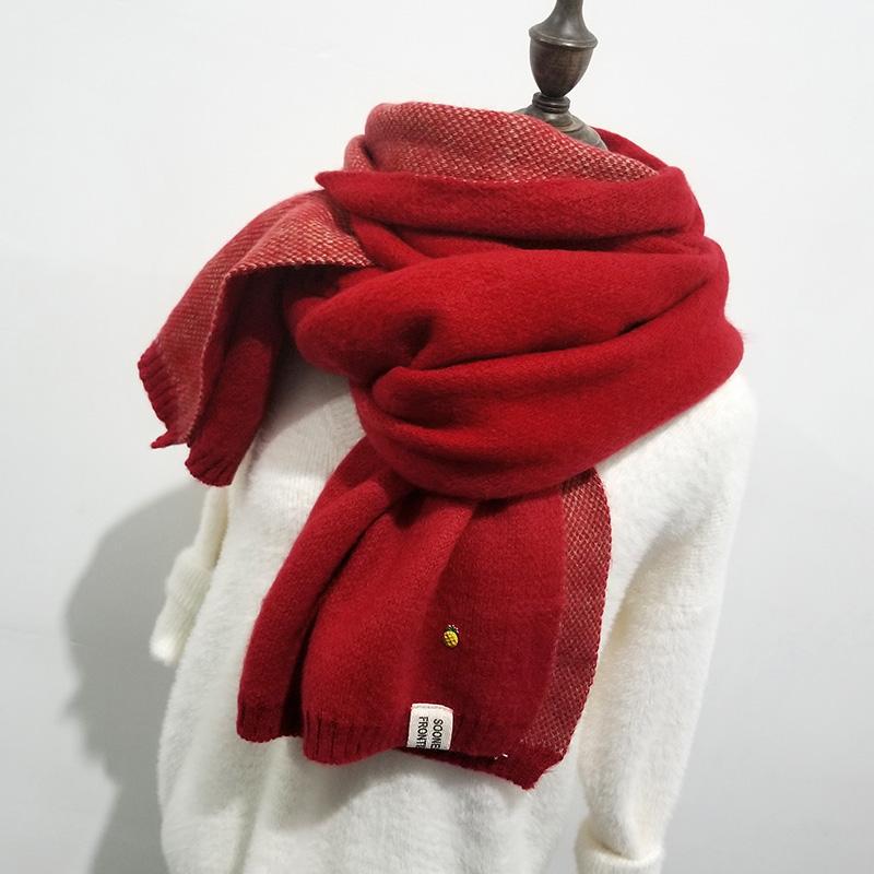 Women Scarves Lady Winter Thicken Warm Soft Pashmina Shawls Wraps Female Knitted Wool Long Scarf