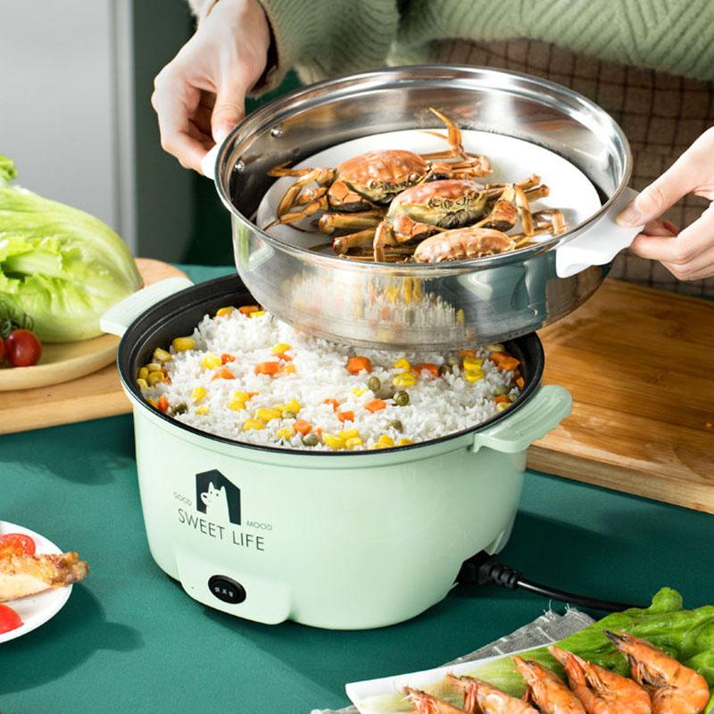 Electric Frying Pan Non-stick Multi-function Electric Heating Pot Student Mini Electric Pot Household Pot with Integrated Electric Cooker