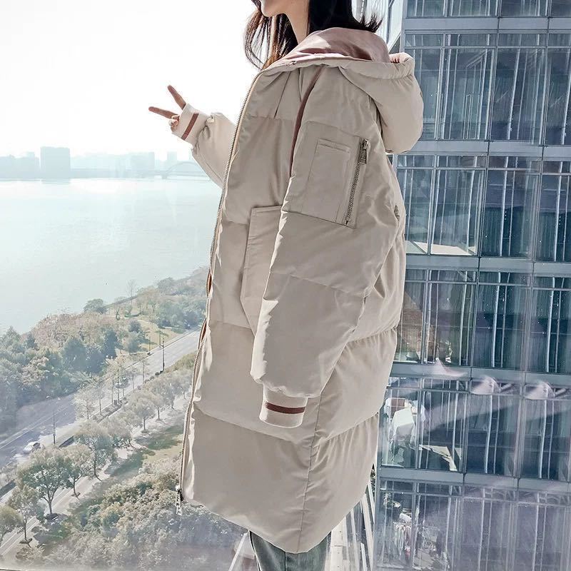 Cotton-padded Jacket Korean Style Loose Winter Thick Hooded Cotton Jacket Mid-length Fashion Warm Cotton Jacket Ins Women's Trend