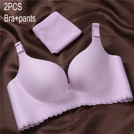 Women Wireless Thin Bra Breathable Sexy Lace Bra Sets Comfortable Underwear Lingerie Set