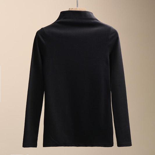 Winter half Turtleneck Pullover sweater long sleeve all-match thick brushed warm Korean knitwear