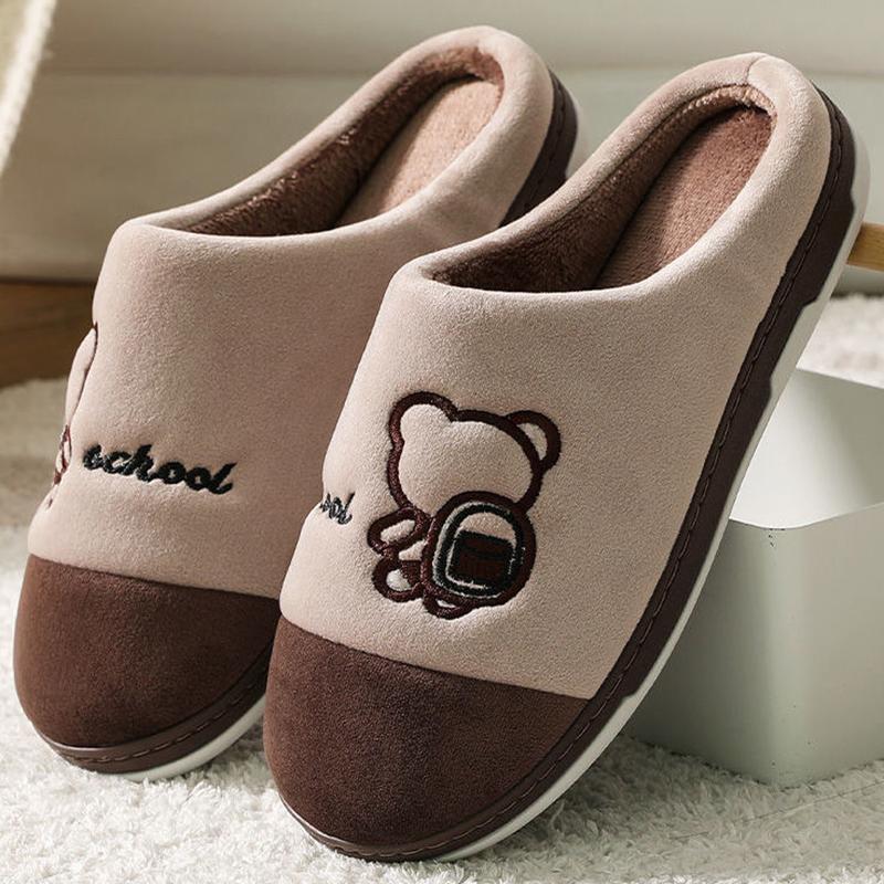 Winter Couple Thickened Non-slip Slippers Home Warm Indoor Fur Slippers Cotton Slippers