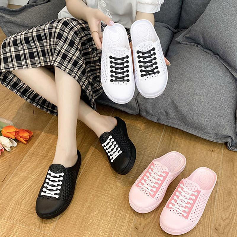 Female Students' Sandals and Slippers Women's Summer Wear Fashion Non-toed Half-drag One-step Non-slip Shoes